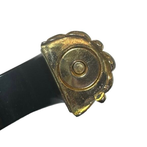 1980s Designer Inna Cytrine Paris Black Lucite Bangle Bracelet - Picture 5 of 5